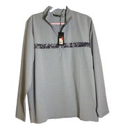 Men's TravisMathew Heather Blue Swell Season 1/4 Zip Pullover sweatshirt, size Medium, perfect for golf and casual wear.