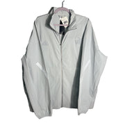 Men's adidas Patrick Mahomes Z.N.E. woven track jacket in clear grey, lightweight fabric with zip closure and sporty design.