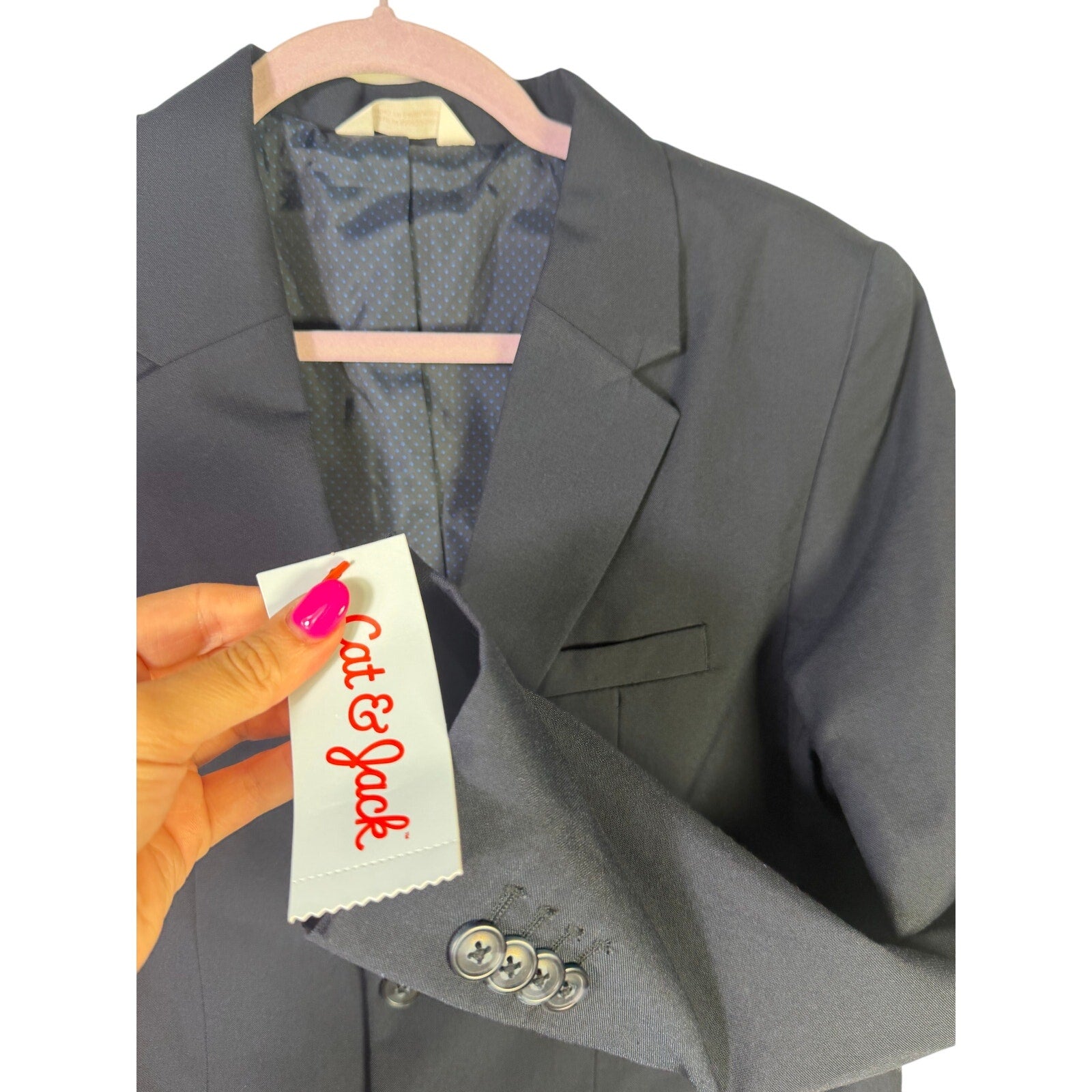 Boy's navy blue blazer by Cat & Jack, size 16, two-button suit jacket, tailored coat for boys, new with tags.