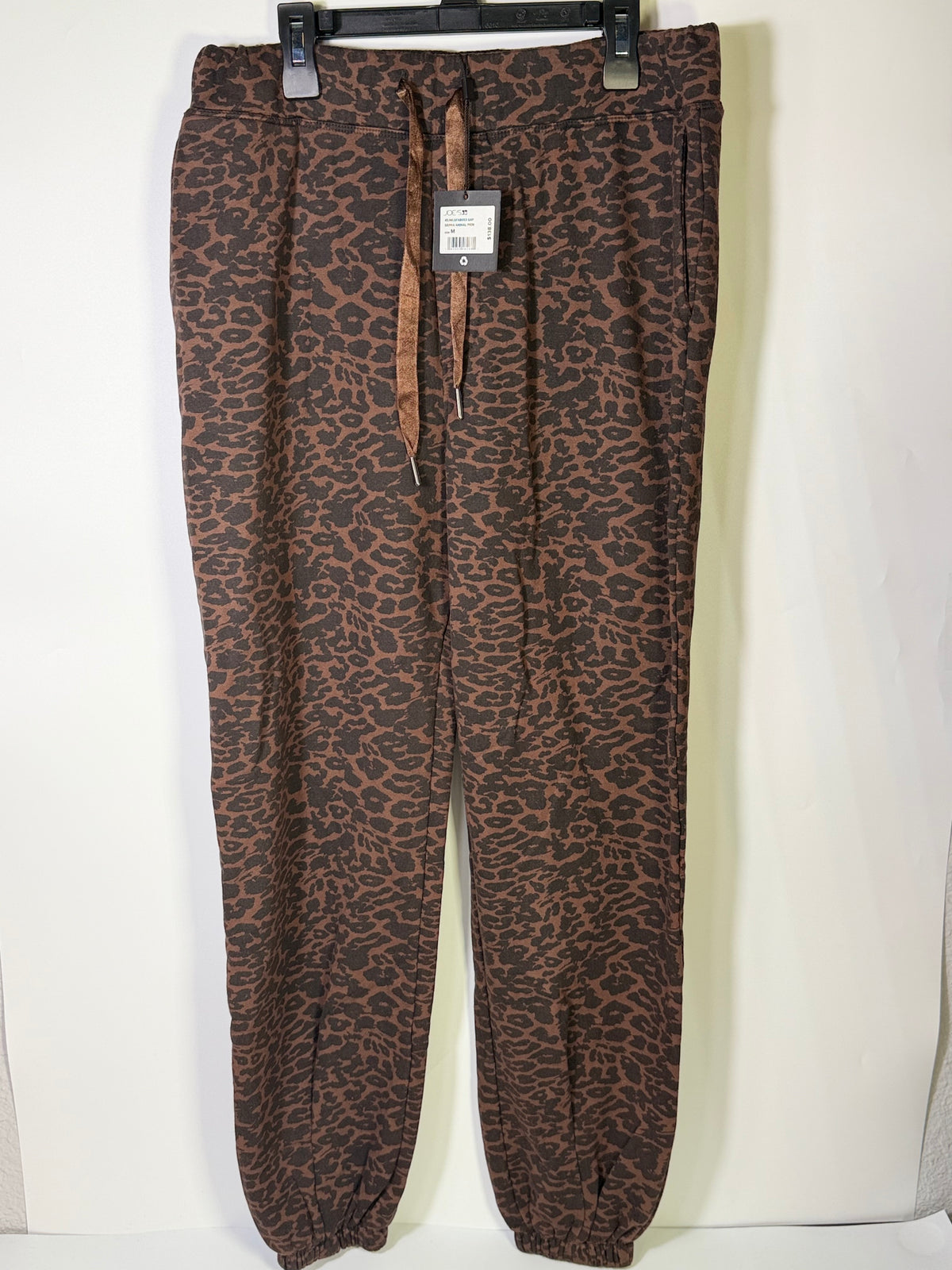 Joe's Sierra animal print brown jogger pants in size M, featuring a stylish pattern and comfortable fit.