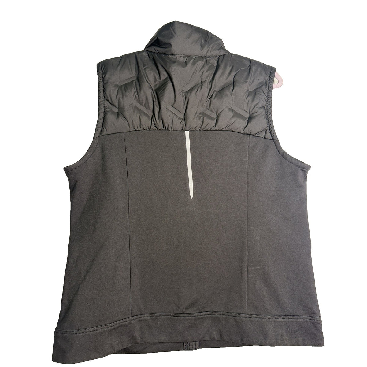 CALIA Cold Dash Run Vest in pure black, women's XXL size, lightweight athletic vest with a sleek design and front zipper.