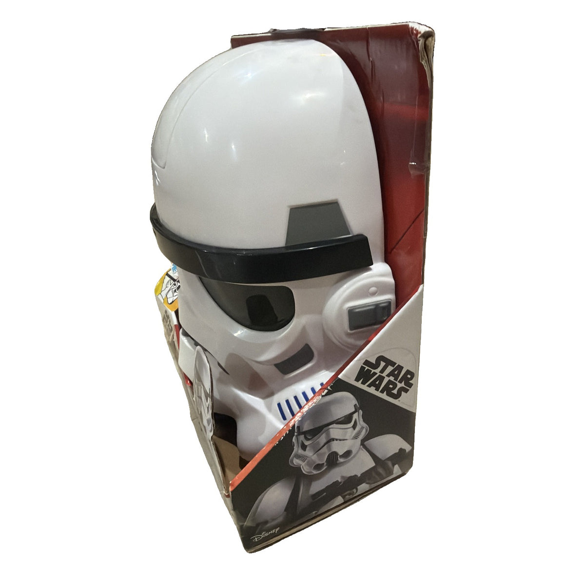 Hasbro Star Wars Stormtrooper electronic mask with sound effects and phrases, designed for kids aged 5 and up, new in box.