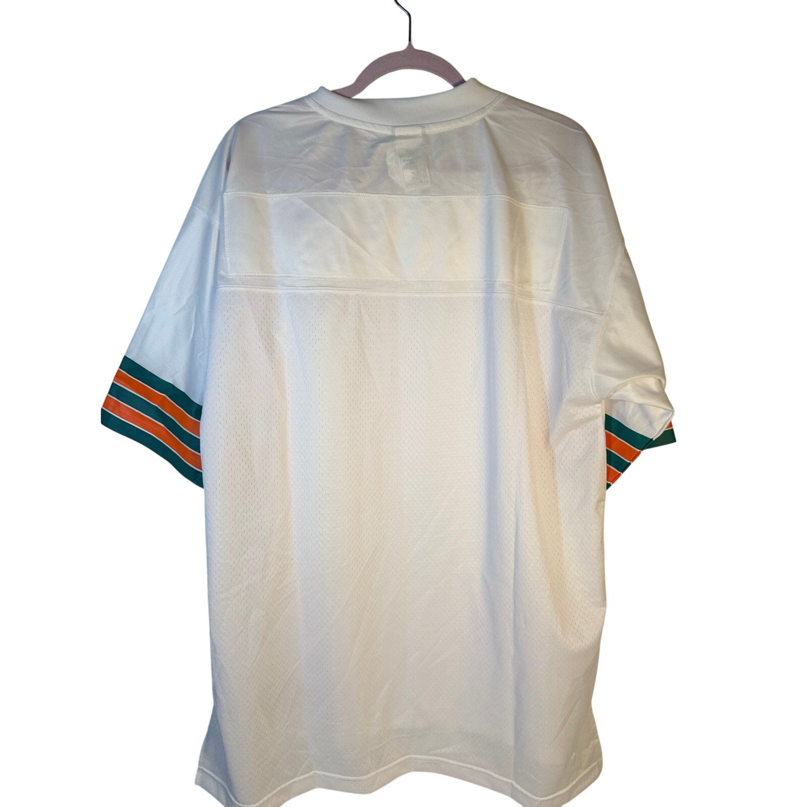Men's NFL Pro Line Miami Dolphins Hall of Fame jersey in white, large size, featuring team logo and Hall of Fame details.