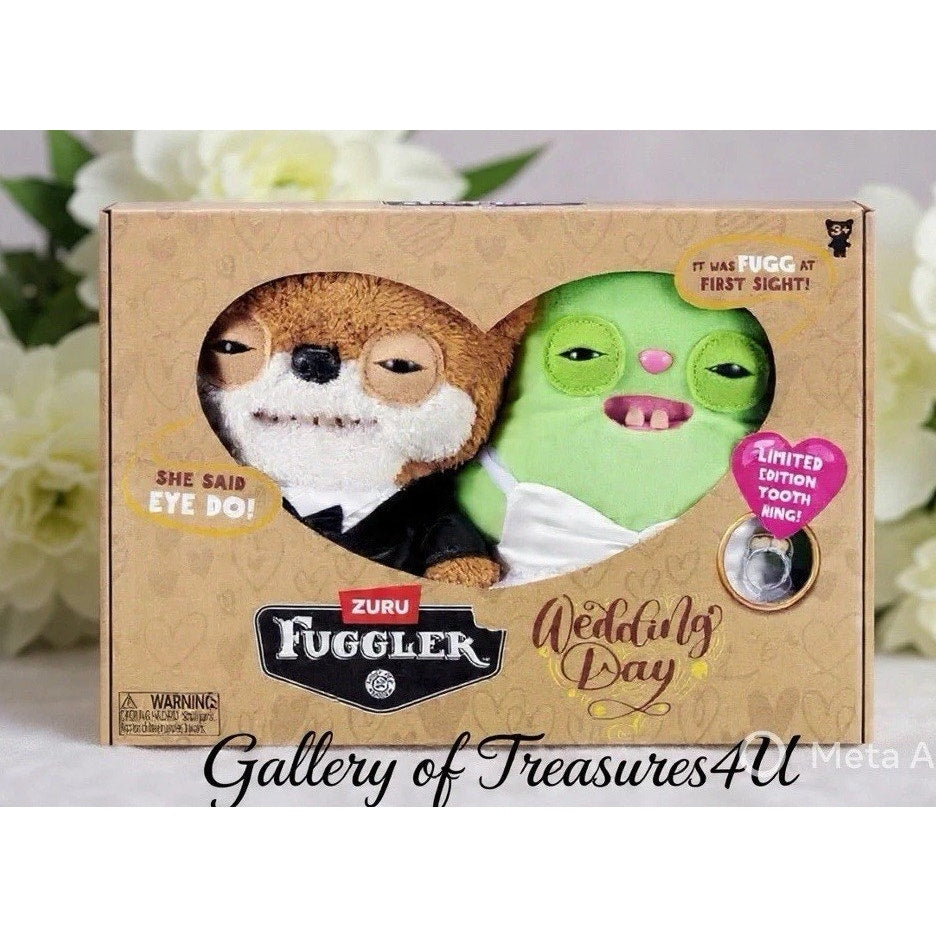ZURU Fuggler Wedding Day plush set with limited edition Tooth Ring, featuring colorful plush toys in wedding attire, new in box.