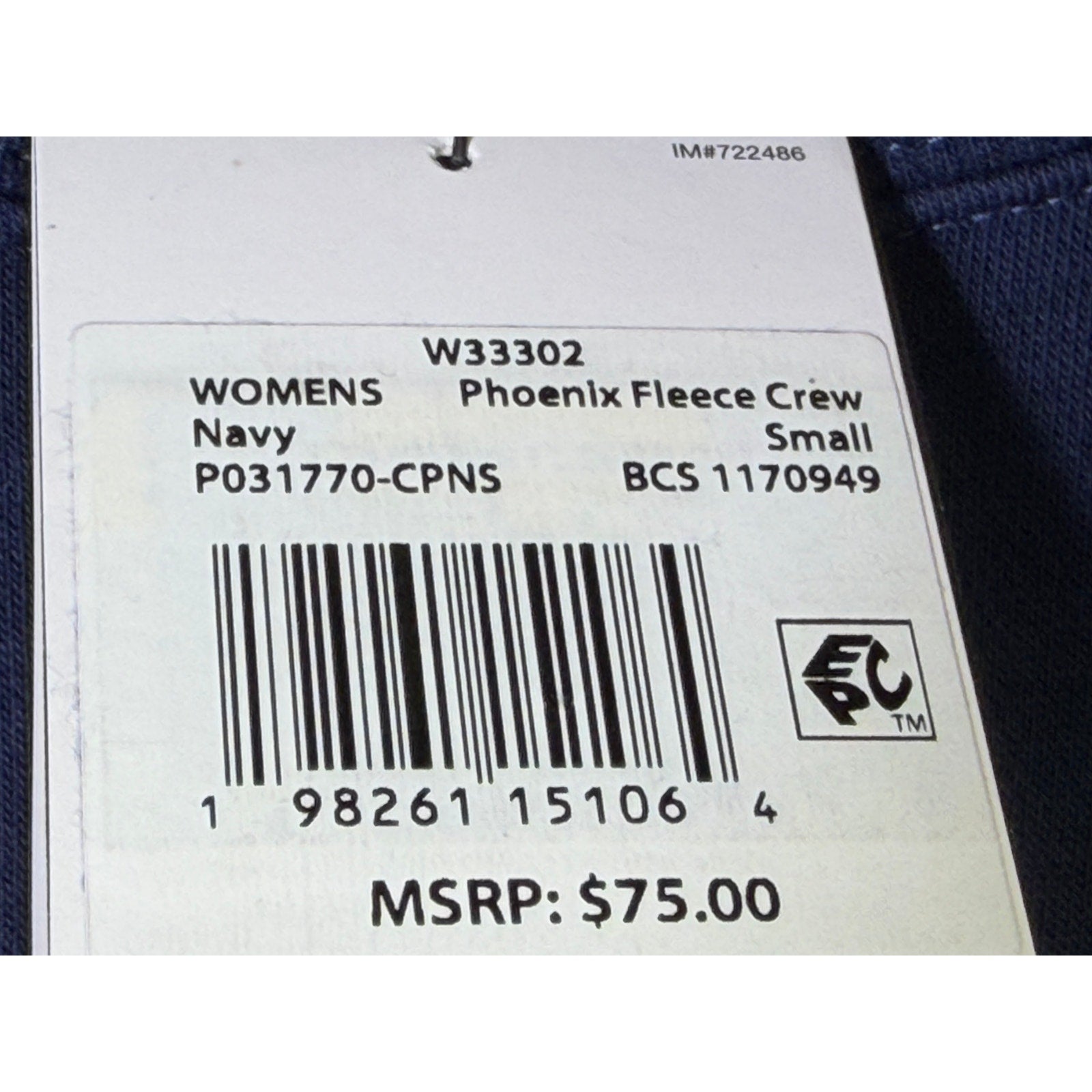 Nike Women’s Coppin State Eagles navy fleece crewneck sweatshirt, size small, with embroidered team logo and soft fabric.