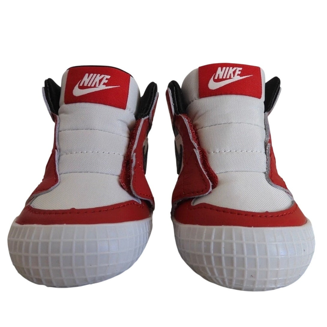 Nike Air Jordan 1 Retro High OG “Lost & Found” Chicago infant crib booties, size 3C, featuring iconic red, black, and white sneaker design