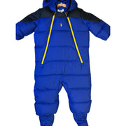 Polo Ralph Lauren Baby Down Snowsuit 9M Blue Hooded Bunting NWT