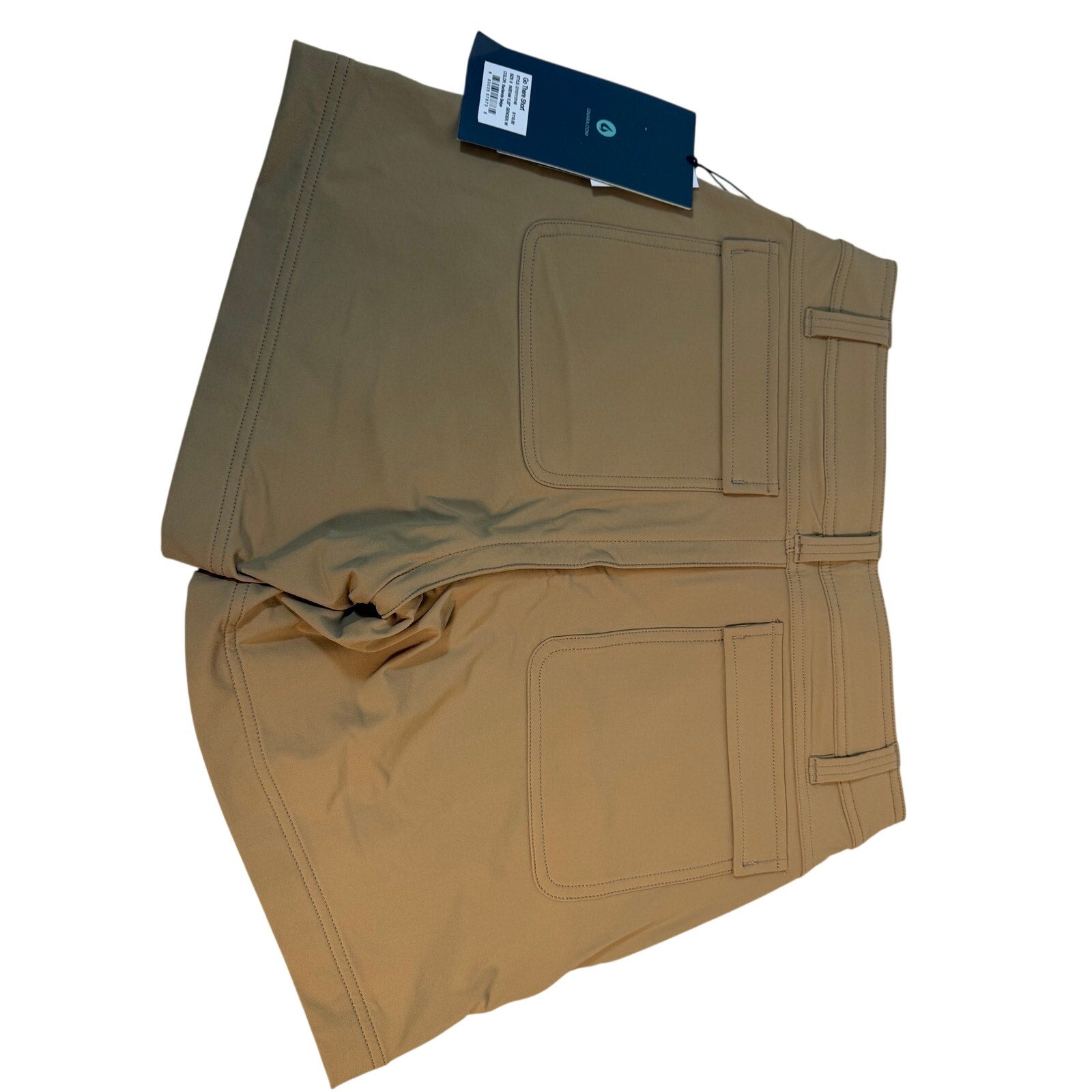 Gnara men's soft shell hiking shorts in brown, size M, showcasing durable outdoor performance and comfortable fit.