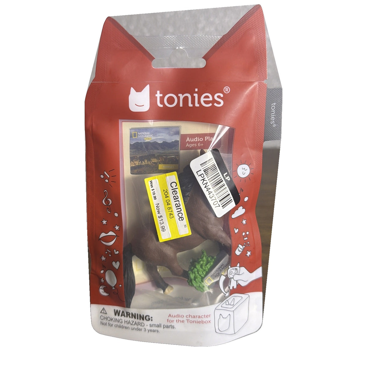 Tonies National Geographic Kids Horses audio toy character, featuring a colorful horse design for children’s educational play.