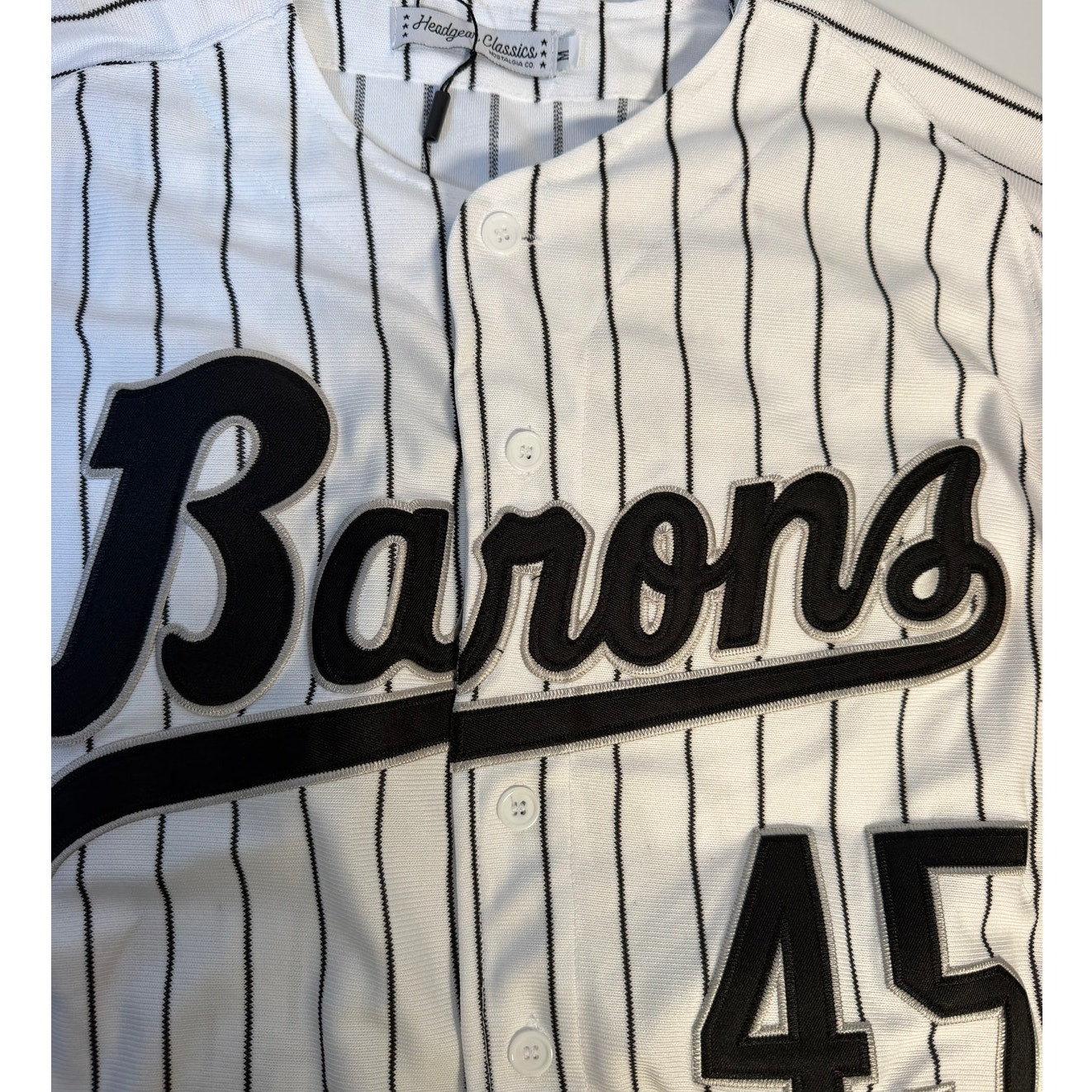 Headgear Classics Birmingham Barons Michael Jordan #45 men's XL jersey, new with tags, featuring team logo and player number.