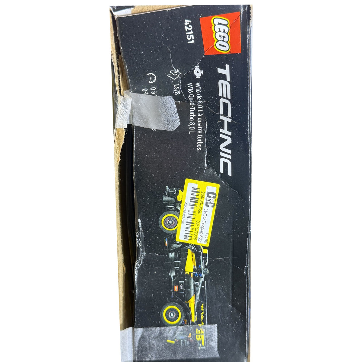 LEGO Technic Bugatti Bolide 42151 905 Pieces New Damaged Box