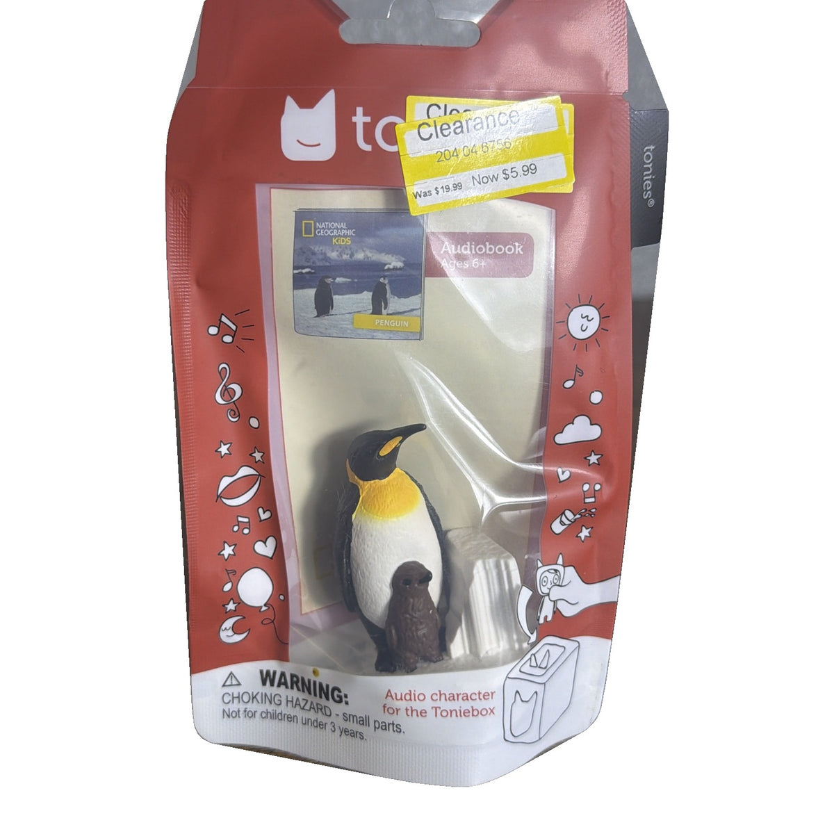 Tonies National Geographic Kids Penguin toy character for audiobooks, featuring a cute penguin design from the tonies toys collection.