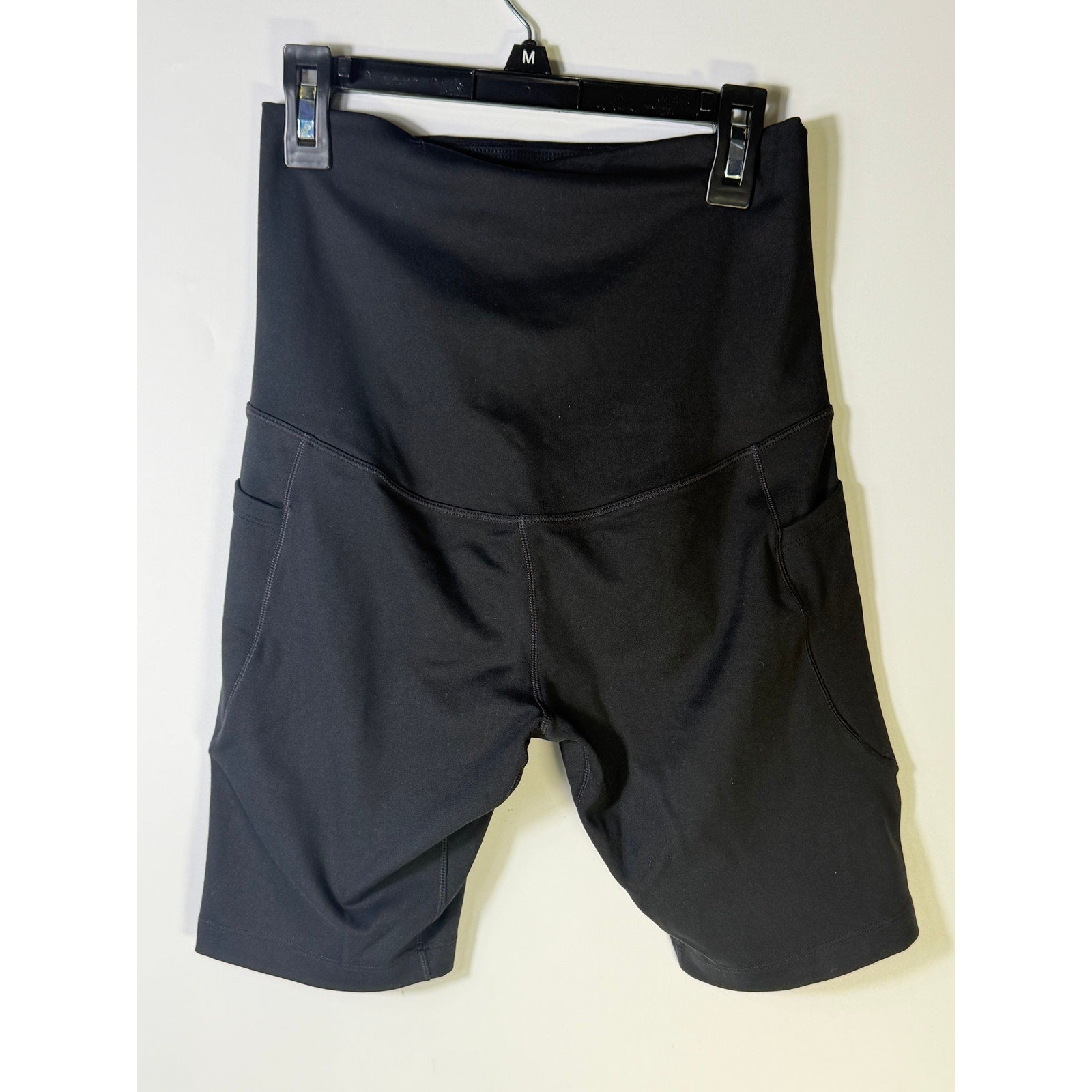 Nike women's black high-waisted training bike shorts, small size, made for comfortable workout wear.