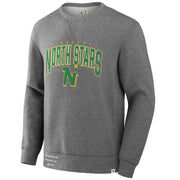 Fanatics Minnesota North Stars gray fleece pullover sweatshirt for men, size small, featuring team logo and design.