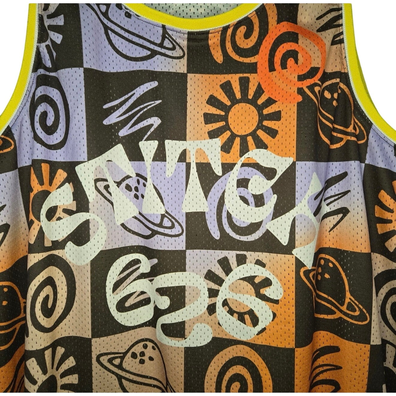 Disney Stitch 626 men's XL mesh tank top with colorful graphic design, sleeveless jersey, perfect for casual wear.