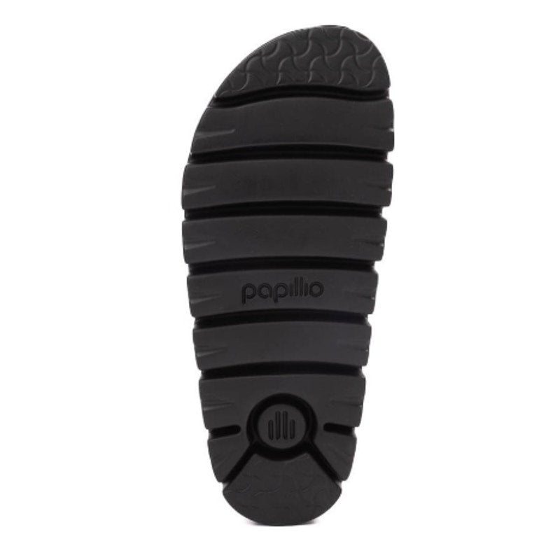 Black Papillio by Birkenstock Boston Chunky Clog sandals for women, featuring a sturdy chunky heel and open toe design.