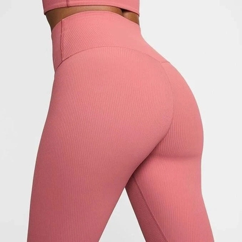 NWT Nike Zenvy Rib High-Waisted 7/8 Leggings Women's Medium HF1443-634