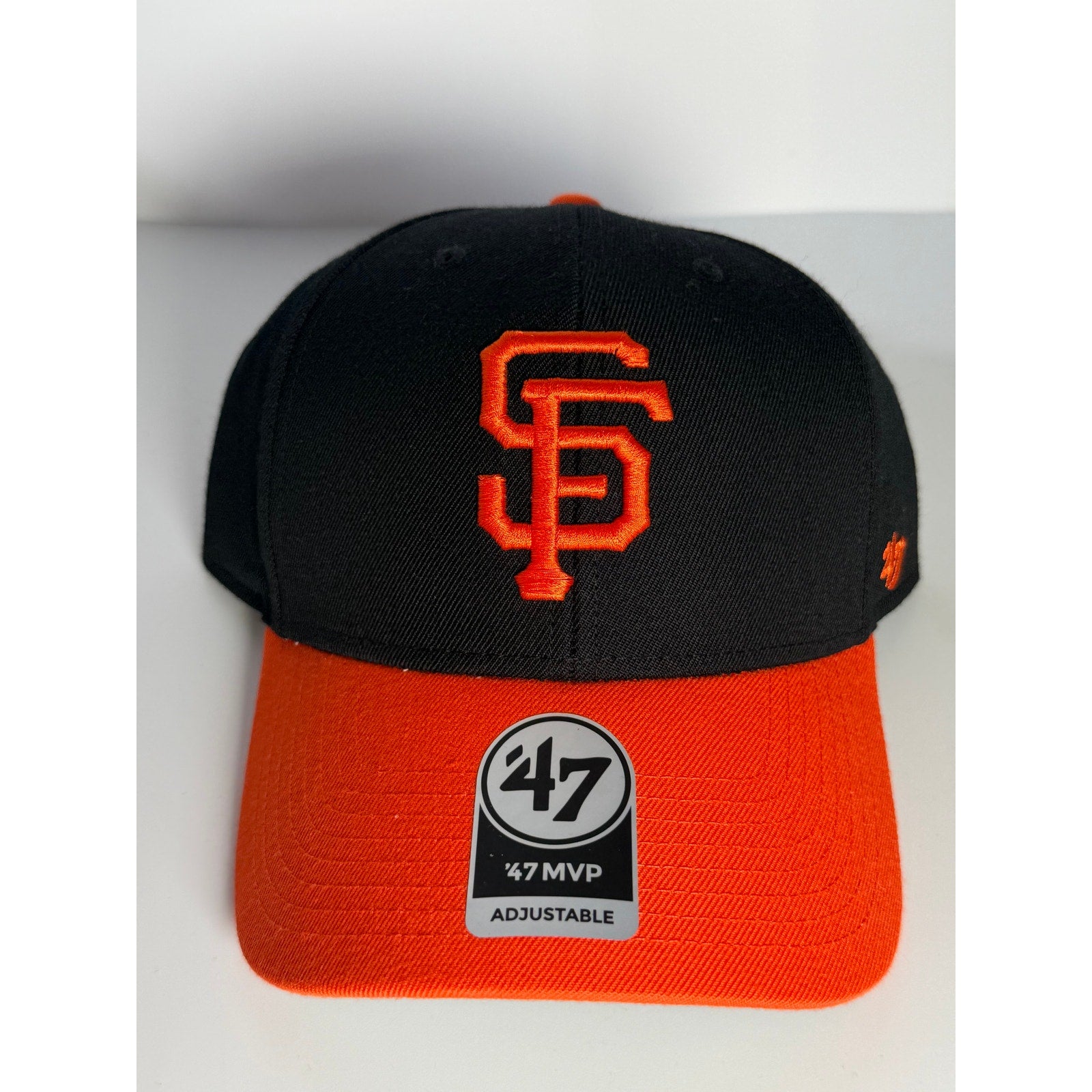 Black and orange 47 Brand San Francisco Giants MVP adjustable MLB baseball hat with team logo, OSFM fit.