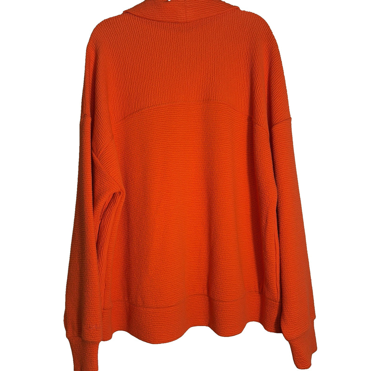 CALIA Elevate women's textured full zip sweatshirt in fresh red, size XL, showcasing the stylish design and fabric details.