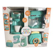 PlayGo Gourmet Kitchen Appliances 9 Pc Pretend Play Set – Coffee Maker, Mixer & Toaster – Mint (New in Box)