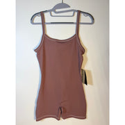 Nike women's mauve training romper, size S, one-piece bodysuit, stylish and comfortable for active wear.