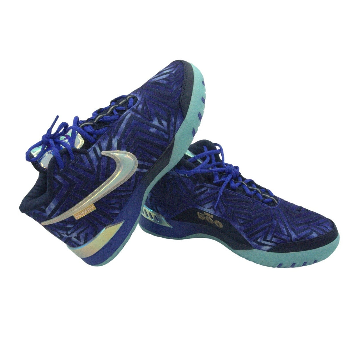 Nike Monopoly X Zoom LeBron NXXT Genesis basketball shoes in Persian Violet, men's size 11, featuring vibrant color and athletic design.
