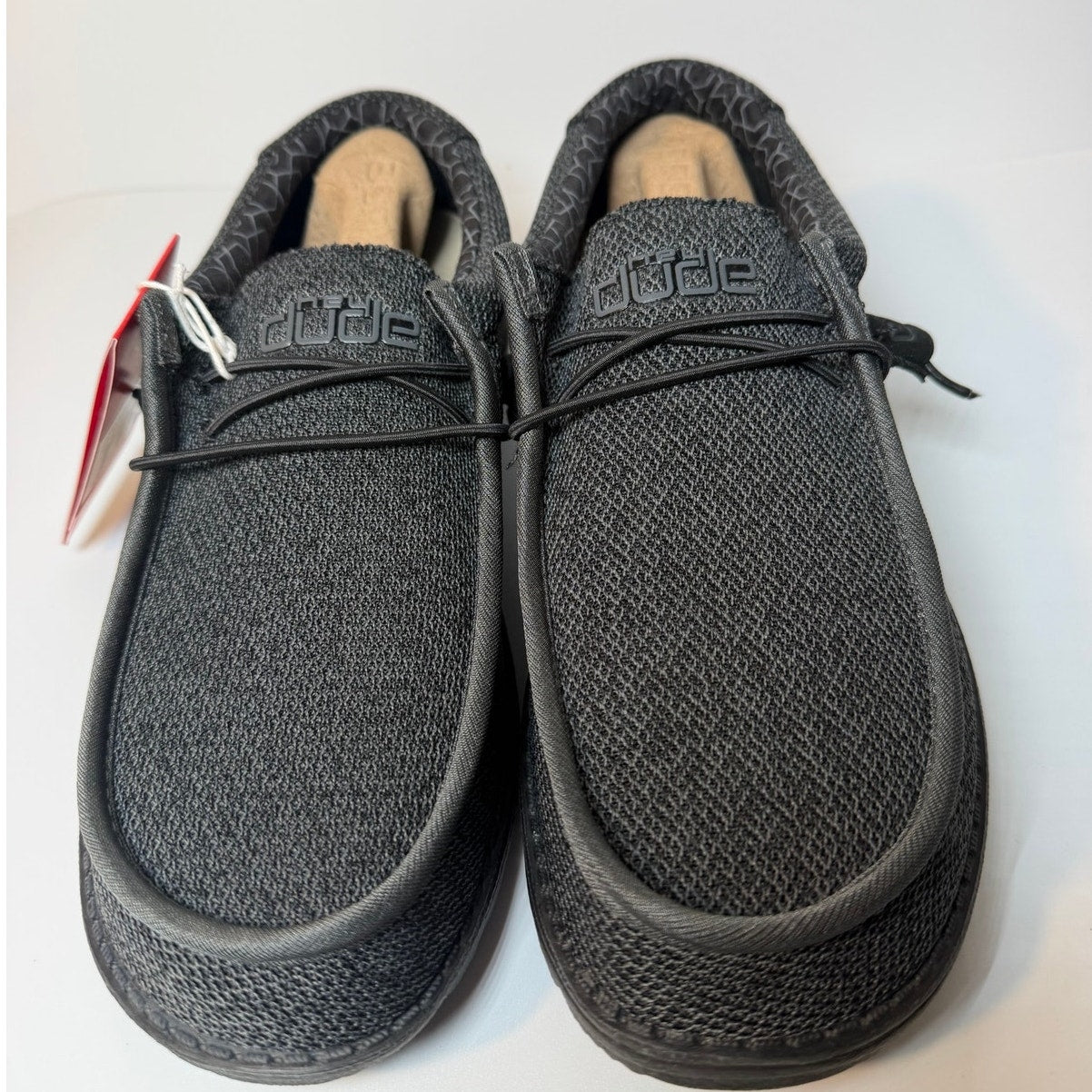 Hey Dude Wally Sox Micro men's slip-on shoes in size 8, black, casual slip-on footwear with a comfortable fit.