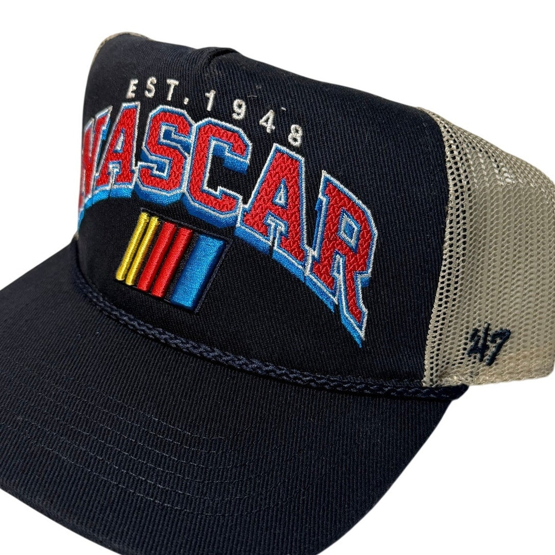 NASCAR Vintage Trucker Hat – Navy/Tan – Adjustable – One Size