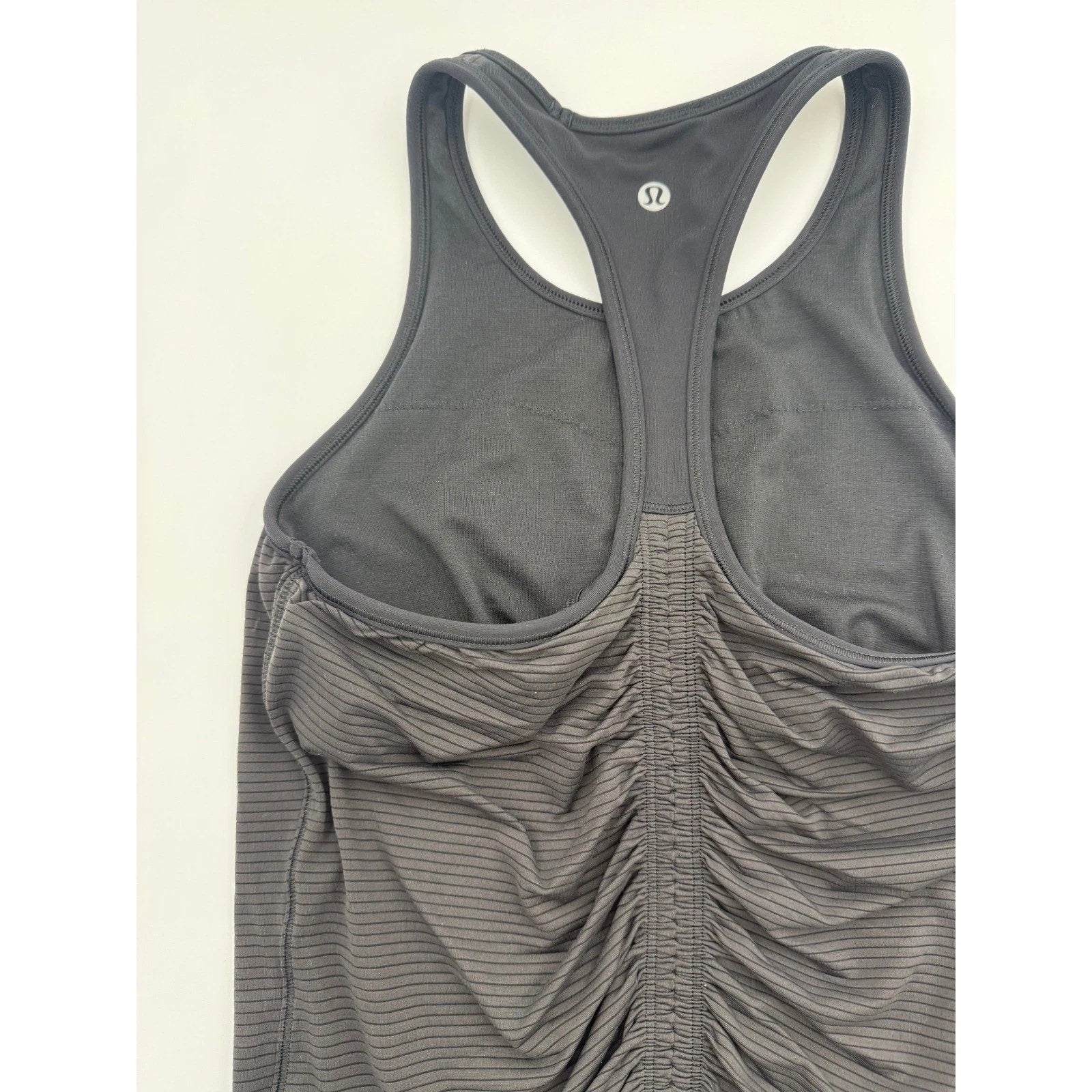 Lululemon Ruched Racerback Tank Women's 4 Gray Scrunch Back Yoga Athletic Top