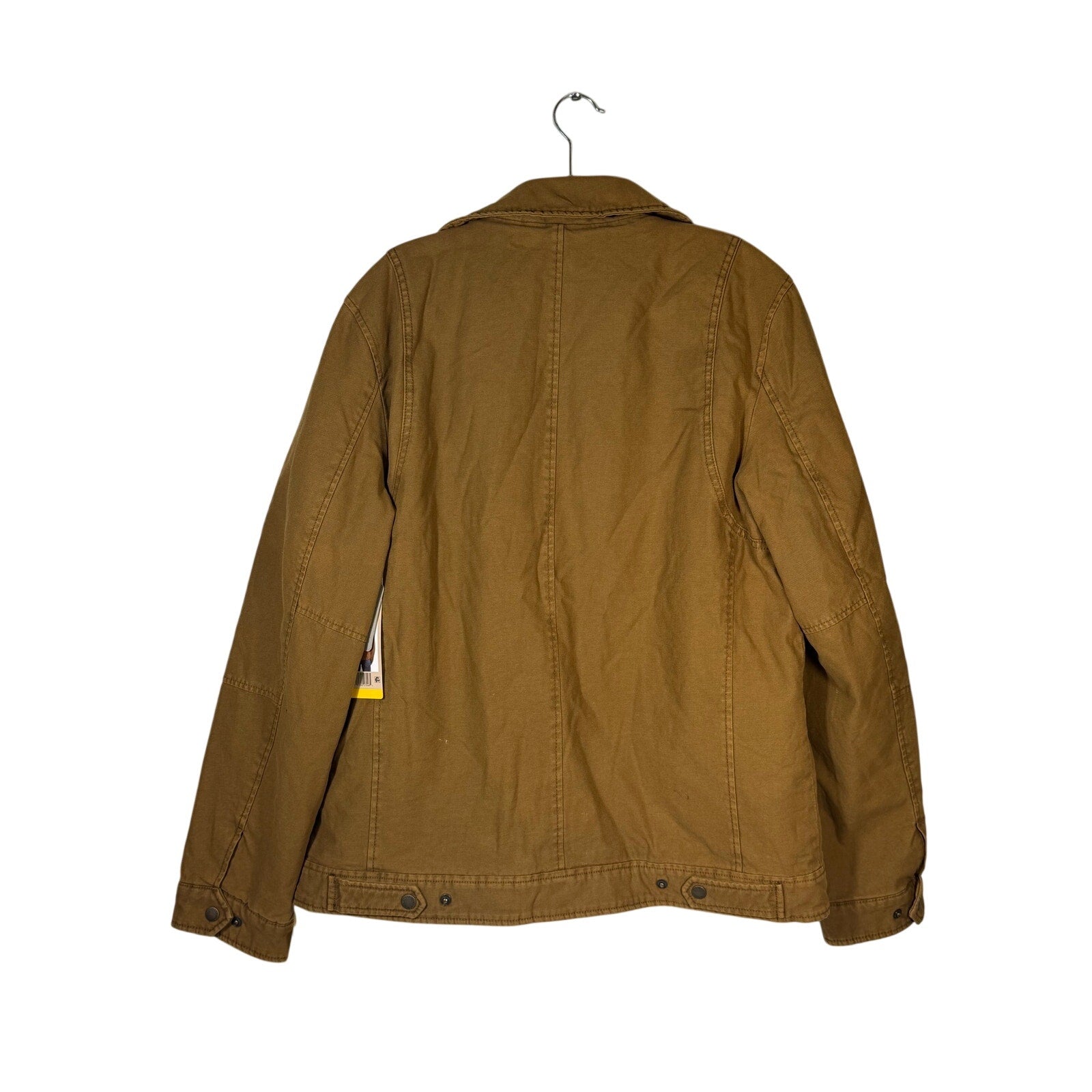 Levi’s men's tan canvas quilted utility field jacket, size medium, with front pockets and quilted lining, new with tags.