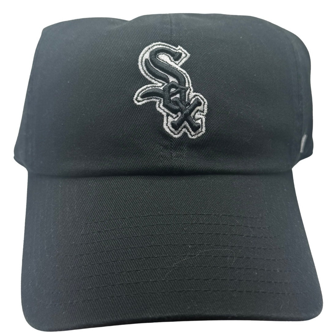 ’47 Chicago White Sox black adjustable baseball hat with white logo, MLB team cap, one size fits most.