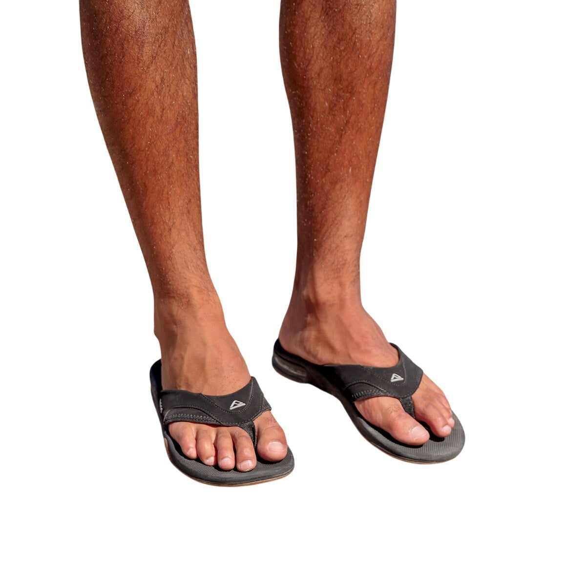 Reef men's Fanning flip-flop sandals in size 8, featuring comfortable straps and cushioned footbed for casual wear.