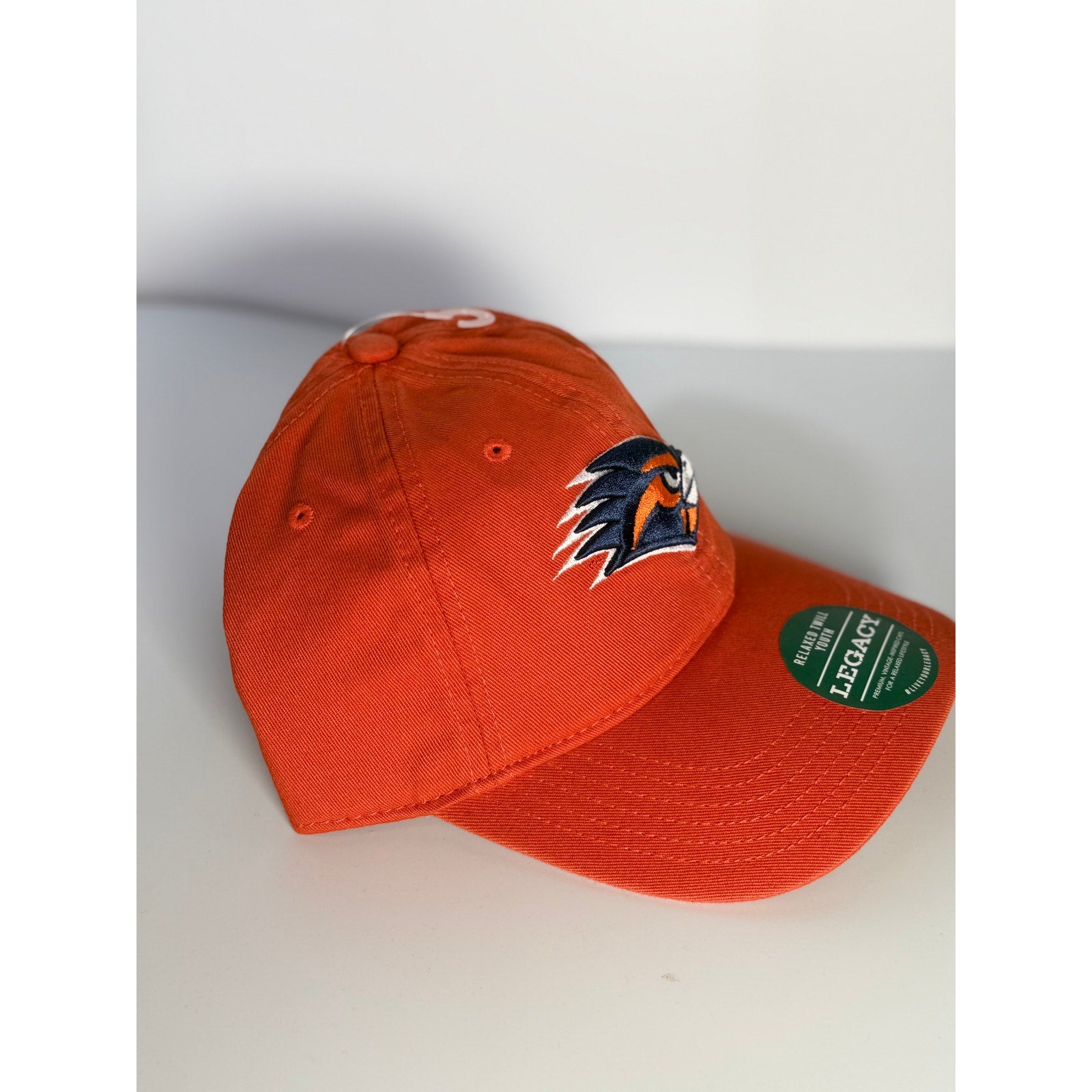 Legacy UTSA Roadrunners youth orange adjustable relaxed twill hat with embroidered team logo, NCAA college cap.
