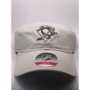 Beige Pittsburgh Penguins NHL youth adjustable strapback hat with embroidered logo and curved brim.
