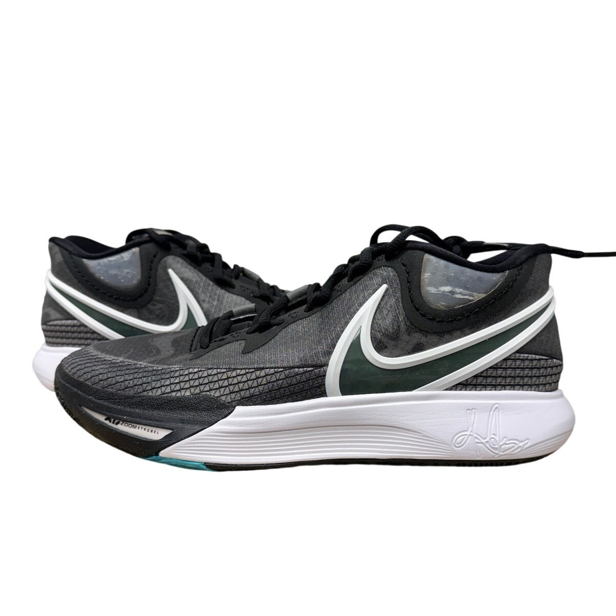 Nike Kyrie Infinity 8 Orca basketball shoes in black and white, men's size 11, featuring sleek design and Nike branding.