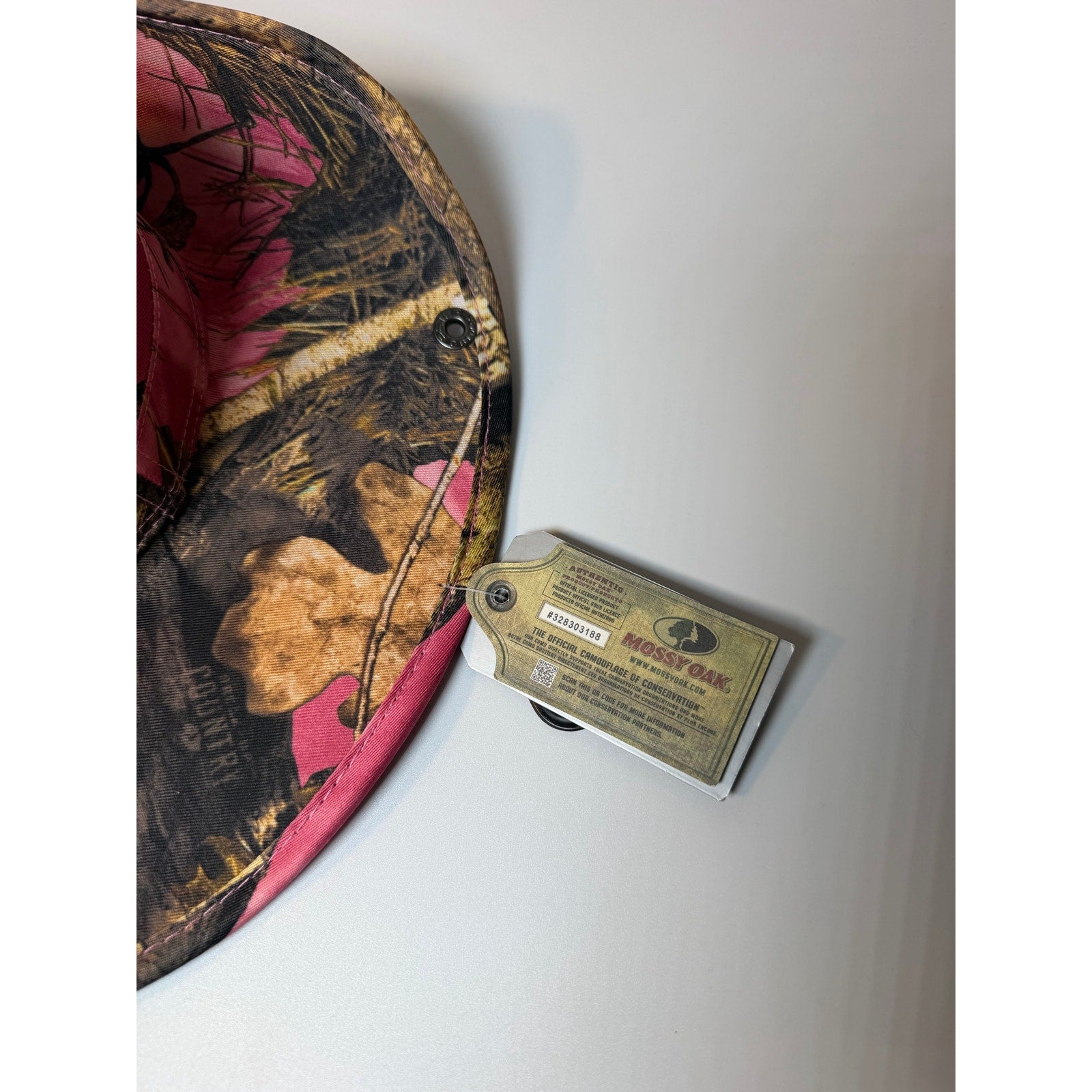 Peter Grimm pink camo Western cowboy hat with snap-up brim and Mossy Oak pattern for women.