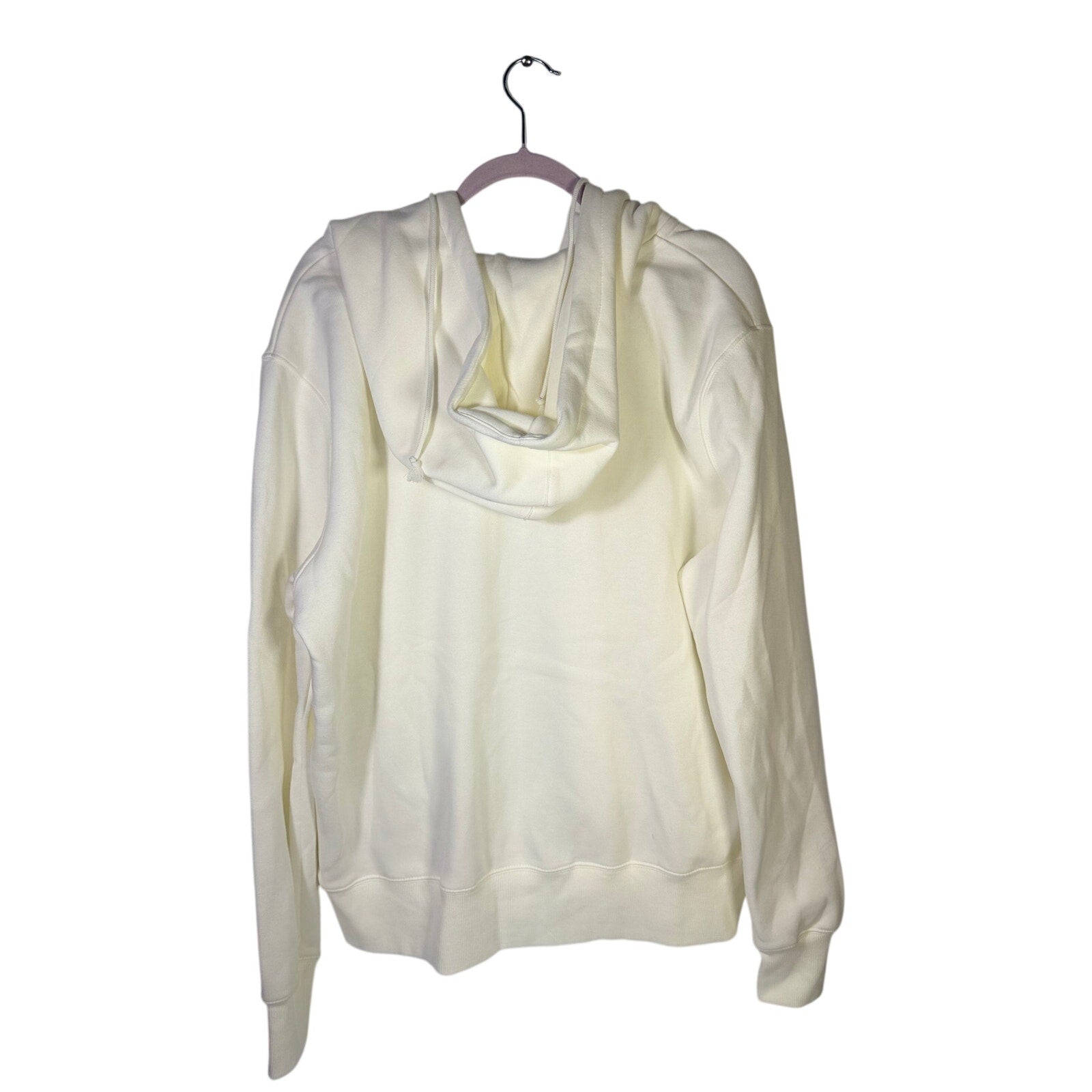 Nike Sportswear women's full-zip ivory hoodie with cream color, size XXL, featuring a visible Nike Swoosh logo on the front.