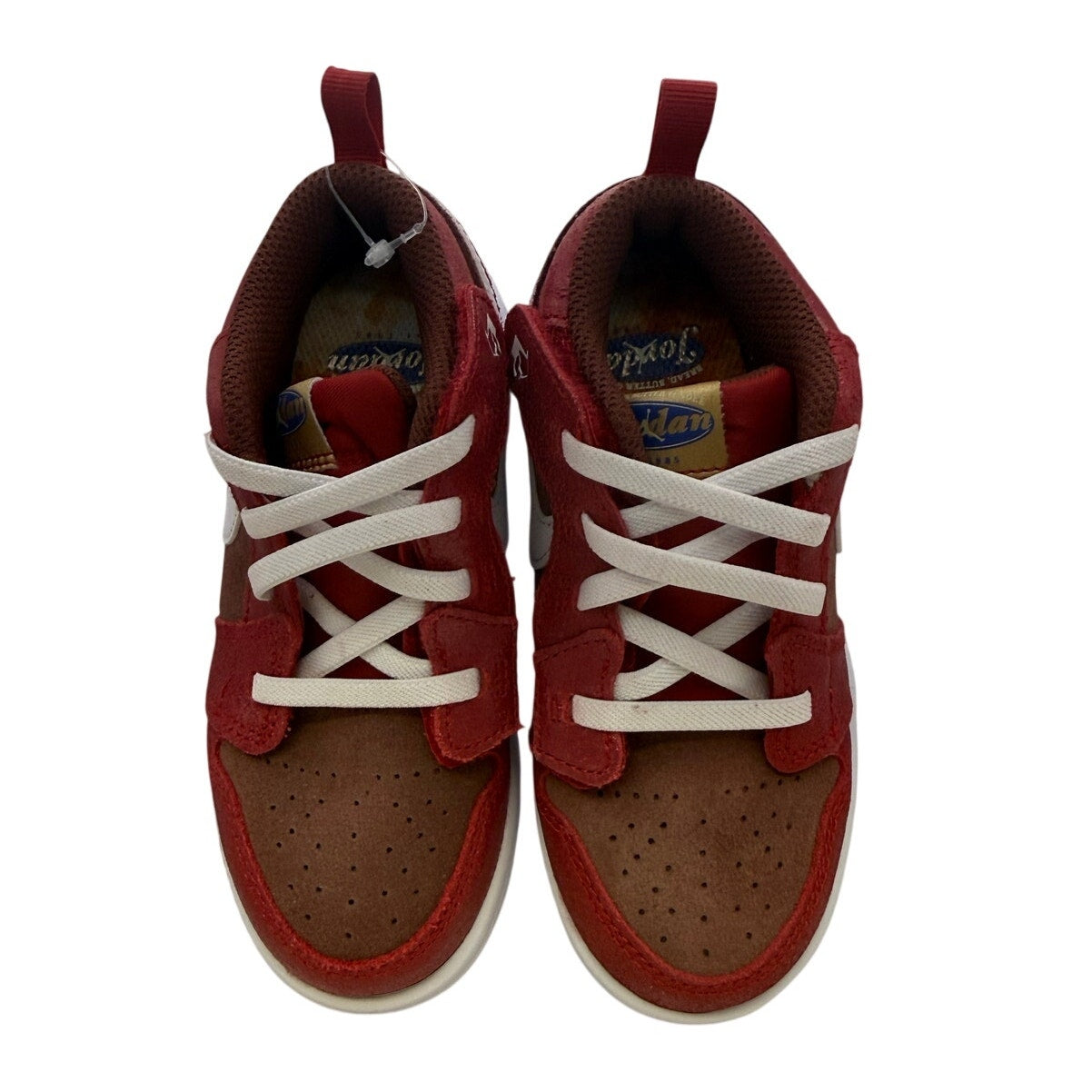 Nike Air Jordan 1 Low Alt SE PS kids' sneakers in Dark Pony and Varsity Red, featuring a low-cut design and Nike branding.
