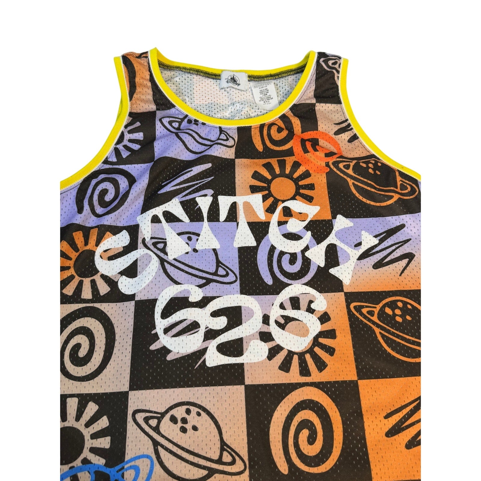 Disney Stitch 626 men's XL mesh tank top with colorful graphic design, sleeveless jersey perfect for casual wear