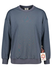 Men's Obermeyer Explorer Tech Crew Pullover in Blue Nights, medium-sized, showcasing the front view of the lightweight, casual clothing.
