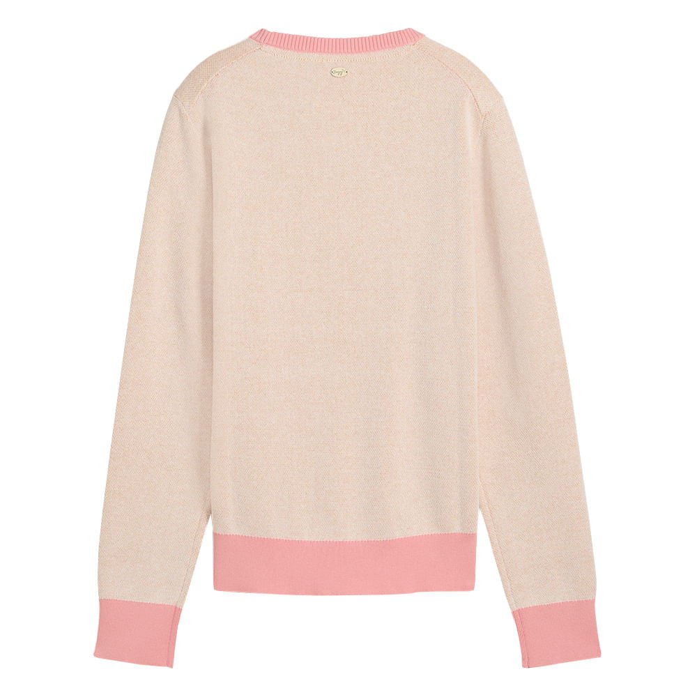PUMA x Dani Dazey Floral Knit Crewneck Sweater Warm Blanc Women's Small NWT