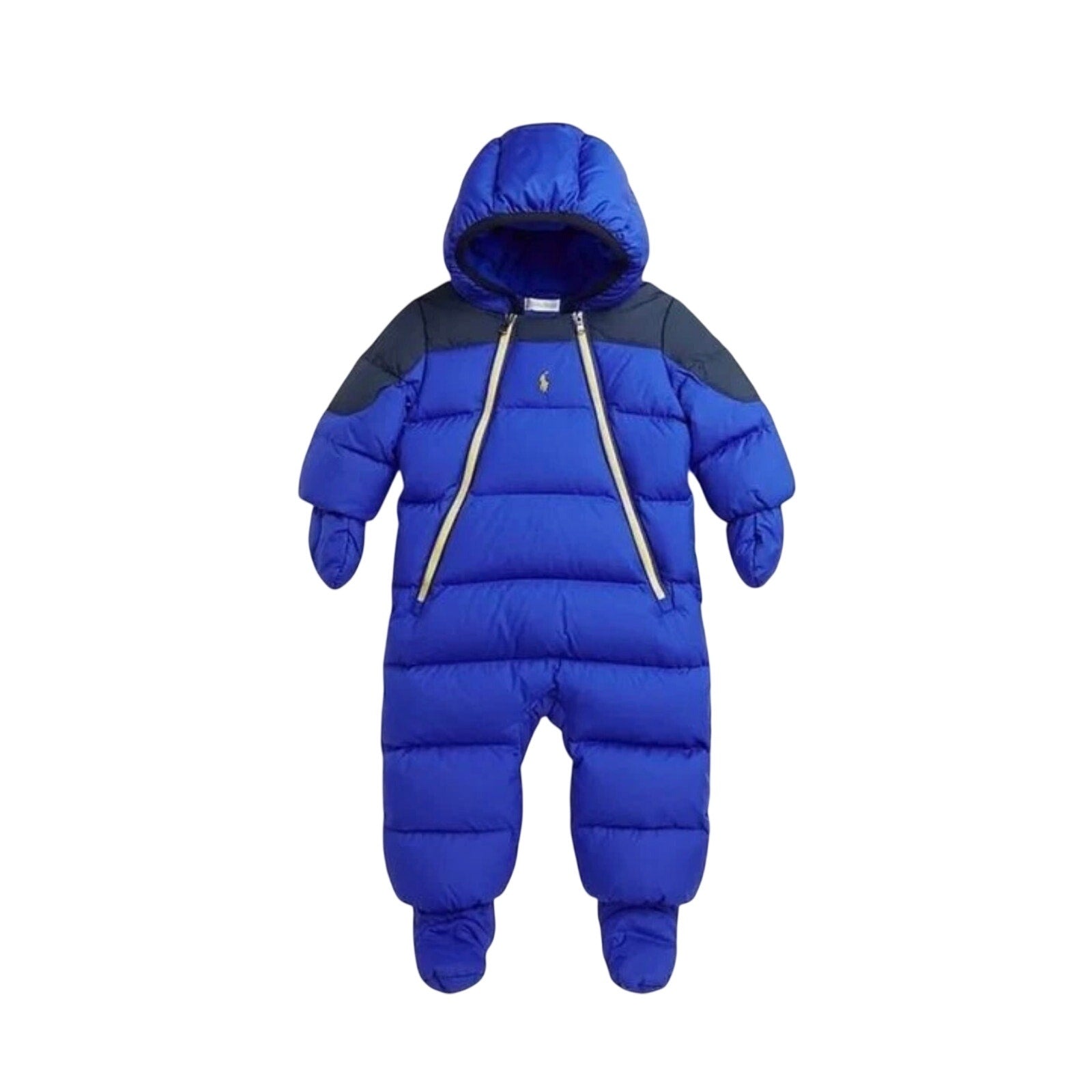 Polo Ralph Lauren Baby Down Snowsuit 9M Blue Hooded Bunting NWT