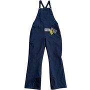 Black Obermeyer Malta Bib Ski Overalls for women, size 8, featuring a waterproof winter pant design with adjustable straps.