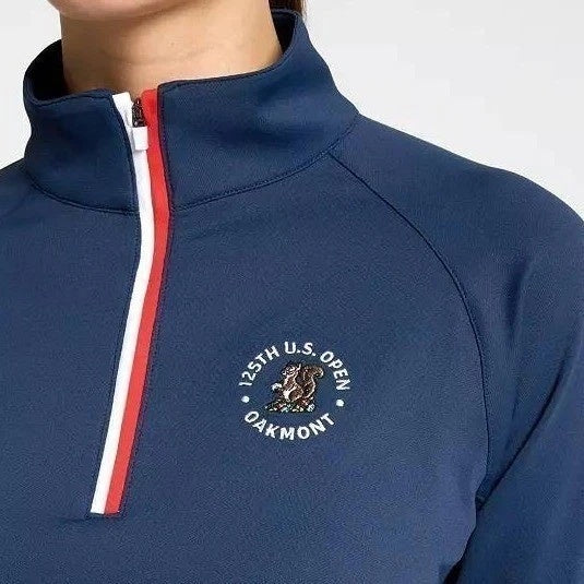Women's navy Walter Hagen 125th U.S. Open Oakmont quarter-zip top, extra large size, with a stylish, sporty design.